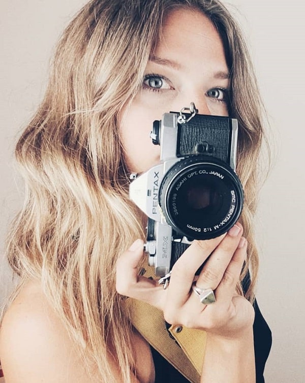Emma Louise Saunders with her camera.